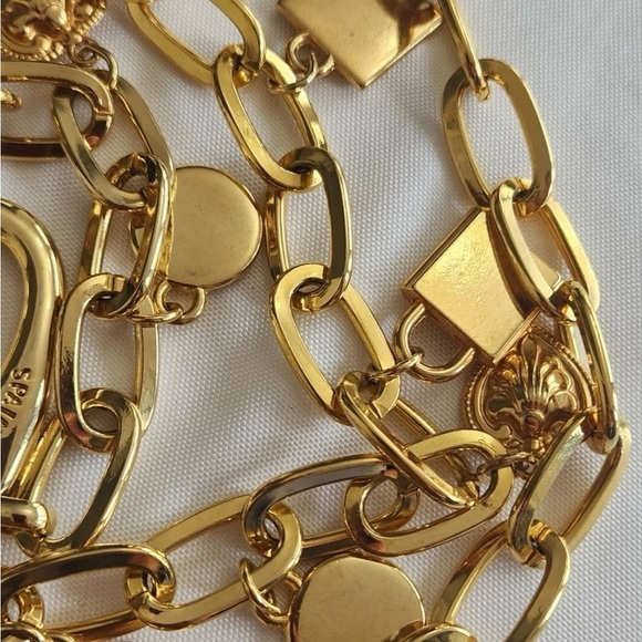 ESCADA Women’s Gold Tone Chain Link Charm Belt Made in Spain VINTAGE RARE FIND!!